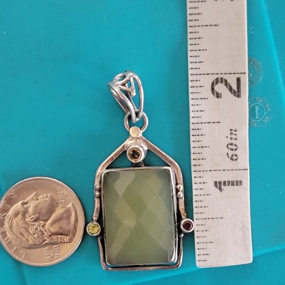 Stunning artisan handmade 925 sterling silver cushion cut chacelodony w/quartz - Picture 10 of 16